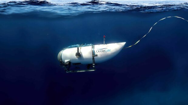 Photo Of The Oceangate Titan Submersible Diving Into The Ocean