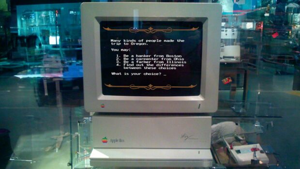 The Oregon Trail Game Being Played On An Apple Iigs Woz Edition Computer (Alison Cassidy)