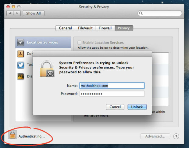Authenticate Yourself - How To Enable Location Services Mac Os X