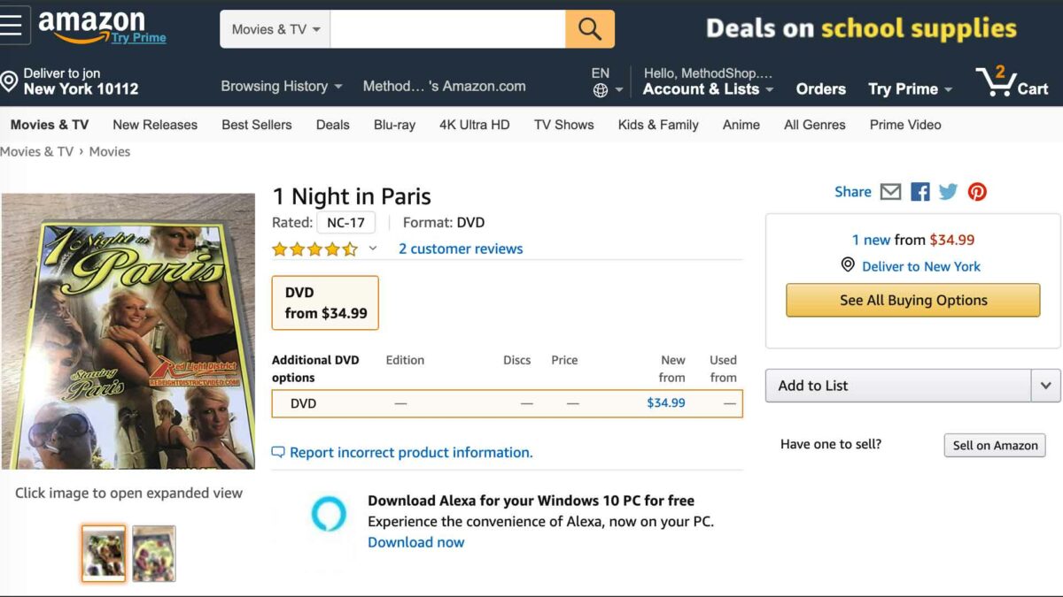 1 Night In Paris - Amazon Page