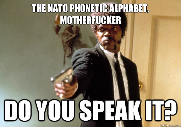 Matrix Meme: Nato Phonetic Alphabet