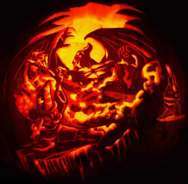 Mickey Mouse Wizard Halloween Pumpkin Carving