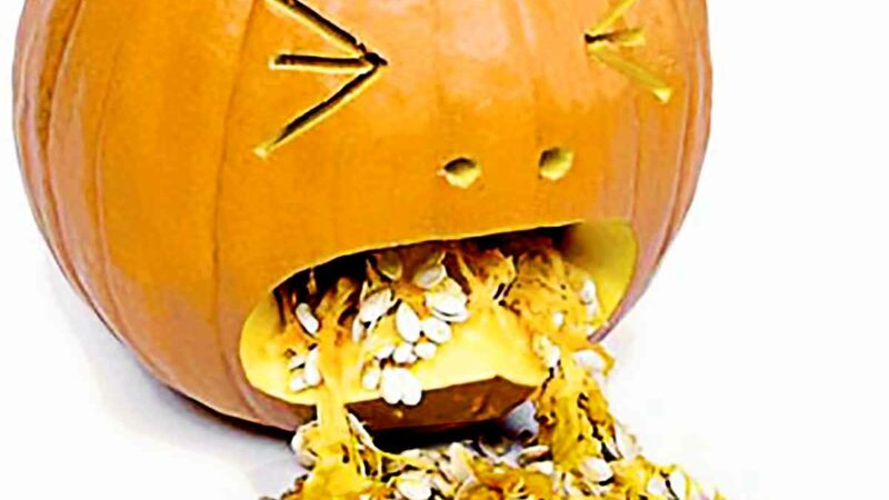 The Hungover Puking Pumpkin - Funny Pumpkin Carving Ideas