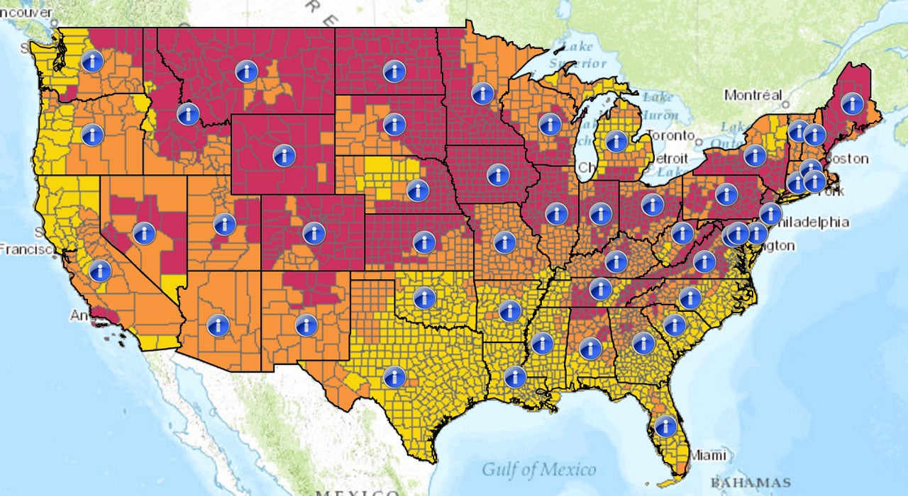 Map Of Radon Levels In Usa - Radon Gas Removal &Amp; Radon Mitigation