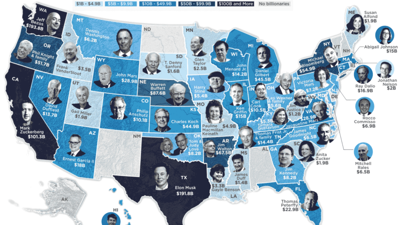 A Map Of America's Richest Person In Every State