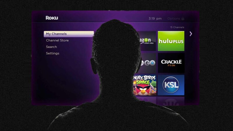 Man Watching A Roku Connected TV Device