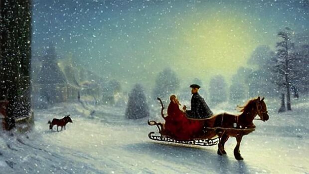 A Sleigh Ride Through The Snow In The 1800S