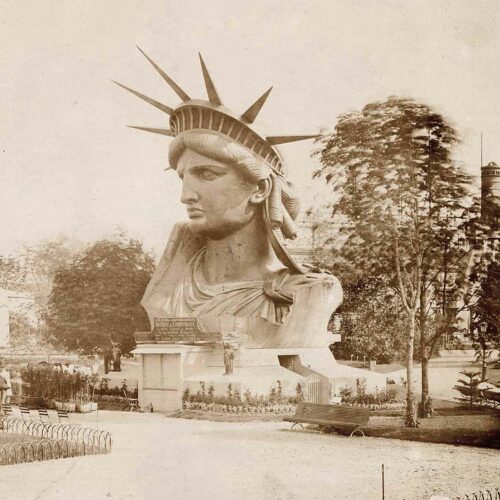 The Statute Of Liberty'S Head At The Paris World'S Fair (1878)