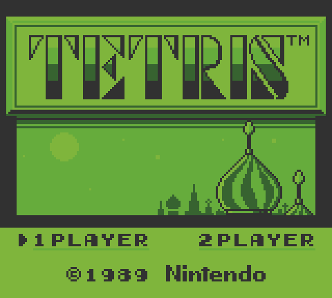 Game Boy Screen Showing Gameplay Of The Video Game Tetris