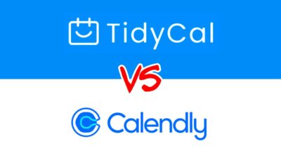 TidyCal vs Calendly: Which is Better for Booking & Managing Meetings in 2024? - Comparison image featuring the logos of TidyCal and Calendly with "VS" in red text centered between the two. Highlighting "tidycal vs calendly," this image draws attention to their different plans and features.