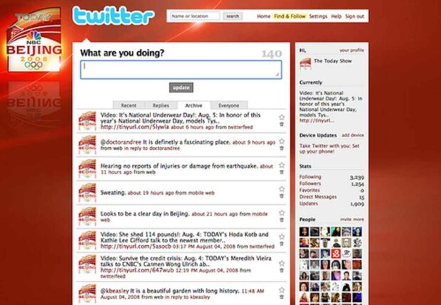 Today Show Twitter Feed From 2008