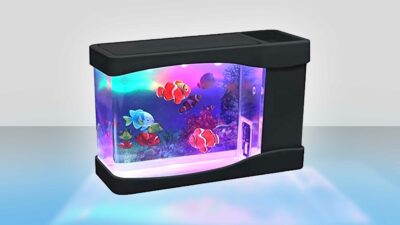 Mini Usb Aquarium Desk Toy With Artificial Fish