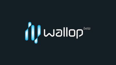 A logo for Microsoft Wallop, an invitation-only social network, on a black background.