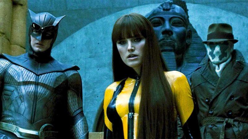 Watchmen Cast: Nite Owl, Silk Spectre II, and Rorschach
