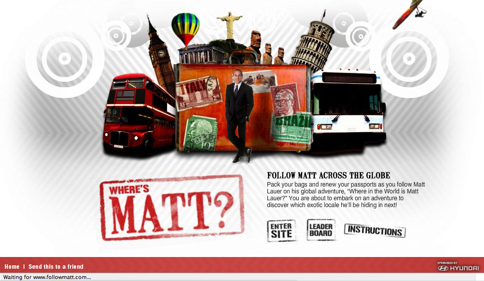 TODAY Show Launches 'Where In The World Is Matt Lauer?' Web Games