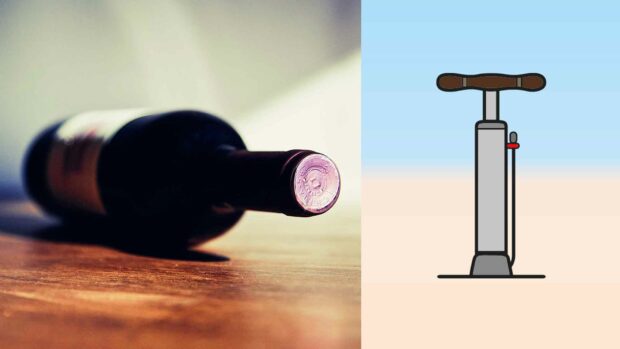 How To Open A Bottle Of Wine With A Bike Pump