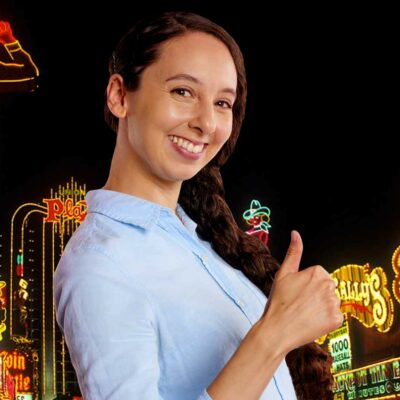 Happy Woman at Downtown Las Vegas Casinos