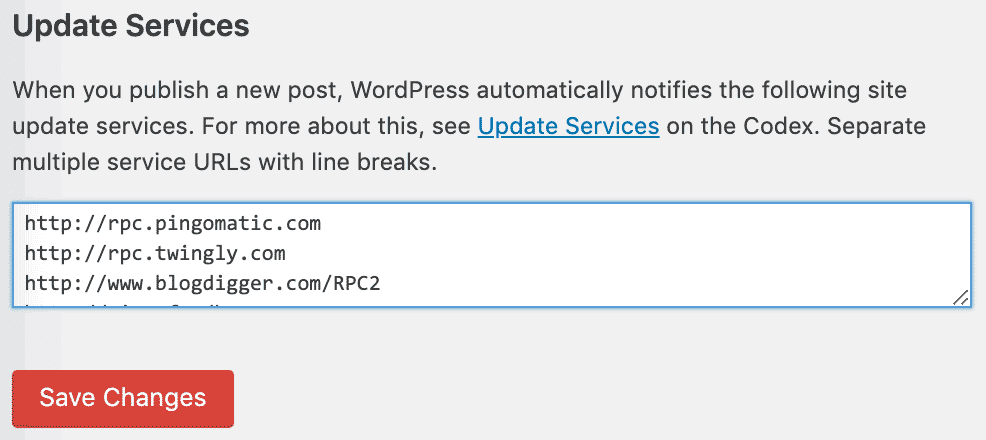 Wordpress Update Services